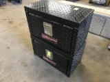 Two aluminum tool boxes