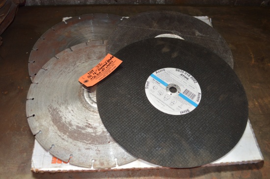 (2) 16" DIAMOND BLADES AND (2) 16" ABRASIVE CUT-OFF