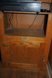SMALL OAK CABINET, ICE CHEST STYLE