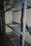 HEAVY DUTY SHELVING UNIT WITH WIRE GRATE SHELVES,