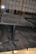 DINING TABLE, BLACK FORMICA TOP WITH BLACK METAL