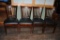 (4) DINING ROOM CHAIRS, WOOD FRAMES WITH BLACK VINYL