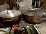 (3) LARGE KETTLES WITH LIDS, (2) 16