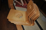 SET OF (6) WOOD JAPANESE CHAIRS WITH CHAIR PADS