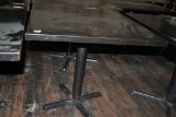 DINING TABLE, BLACK FORMICA TOP WITH BLACK METAL