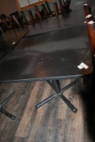 DINING TABLE, BLACK FORMICA TOP (ROUNDED CORNERS)