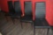 (4) CHAIRS, BLACK VINYL SEAT/BACK, STEEL LEGS AND