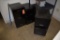 (3) BLACK FILE CABINETS, (2) TWO DRAWER AND (1) WITH