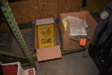 WET FLOOR SIGNS AND BOX OF VACUUM CLEANER BAGS