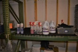 ASSORTED CLEANING AND POLISHING SUPPLIES ON TOP SHELF