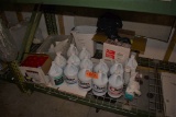 ASSORTED CLEANING SUPPLIES AND AEROSOL STRIPPER ON