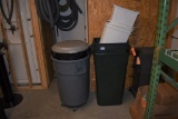 ASSORTED TRASH CANS, APPROX. (4) LARGE AND (5) SMALL