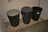 (3) ASSORTED TRASH CANS