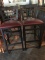 SET OF 4 BAR CHAIRS, METAL FRAME W/MAROON VINYL