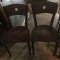 SET OF 4 CHAIRS, STEEL FRAME, WOODEN SEAT & BACK