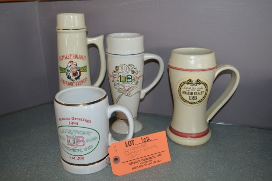 (4) ASSORTED LAKEFRONT BREWERY STEINS