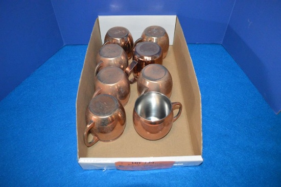 BOX OF COPPER MULE CUPS, APPROX 8