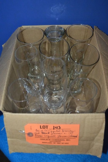 BOX OF (5) CAPITAL BREWERY TALL GLASSES &
