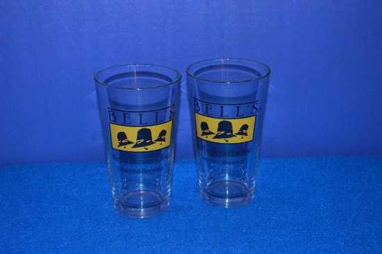 BOX OF (23) BELLS' BREWERY 16 OZ GLASSES