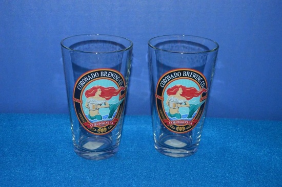 BOX OF (24) CORONADO BREWING CO GLASSES, NEW
