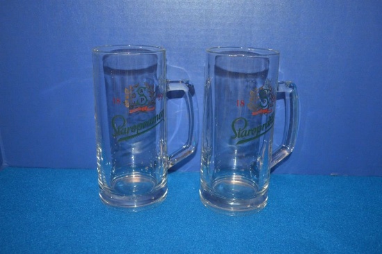 BOX OF (6) STAROPRAMEN BEER MUGS