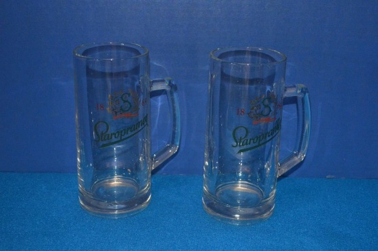 (2) BOXES OF (10) STAROPRAMEN .5L BEER MUGS
