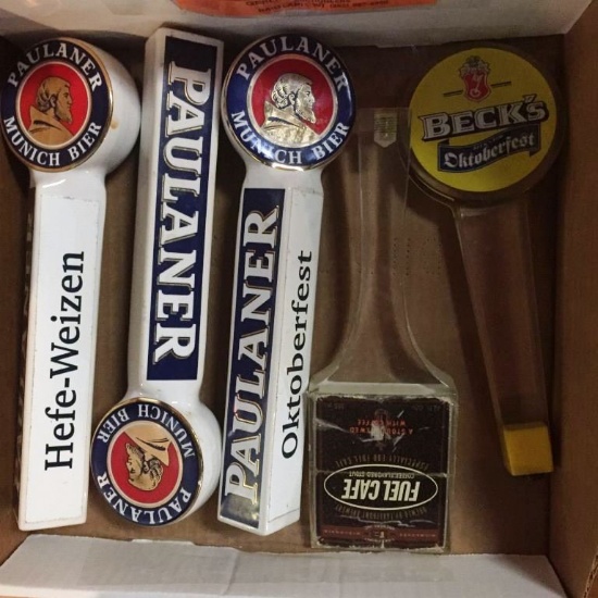 BOX OF (5) ASSORTED TAP HANDLES