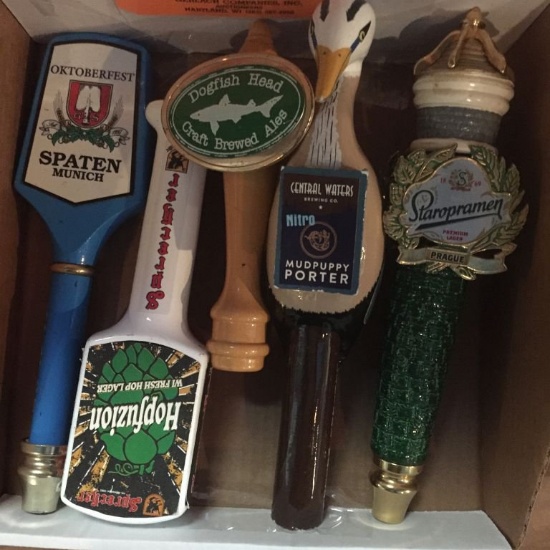 BOX OF (5) ASSORTED TAP HANDLES