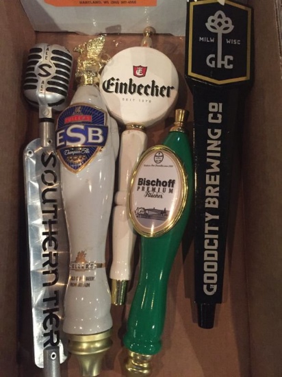BOX OF (5) ASSORTED TAP HANDLES