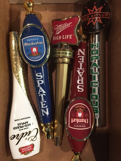 BOX OF (5) ASSORTED TAP HANDLES