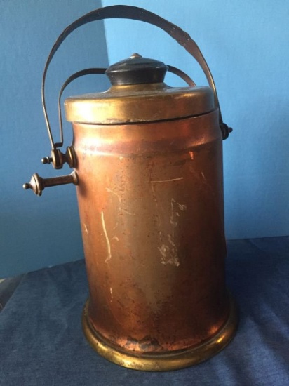 COPPER CONTAINER WITH LID 12" H