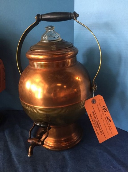 LARGE COPPER BEVERAGE DISPENSER,