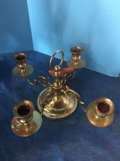 CANDLEABRA WITH TWO SERVING DISHES