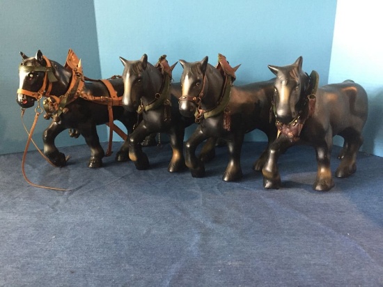 (4) VINTAGE HORSES, NO WAGON