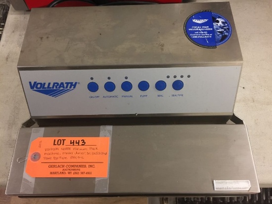 VOLLRATH 40858 VACUUM PACK MACHINE, MODEL JR