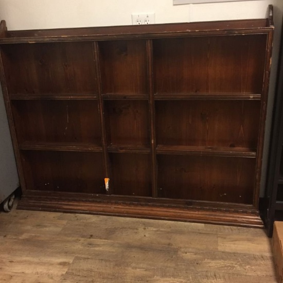 WOODEN DISPLAY UNIT, 59"W X 5"D X 47"H