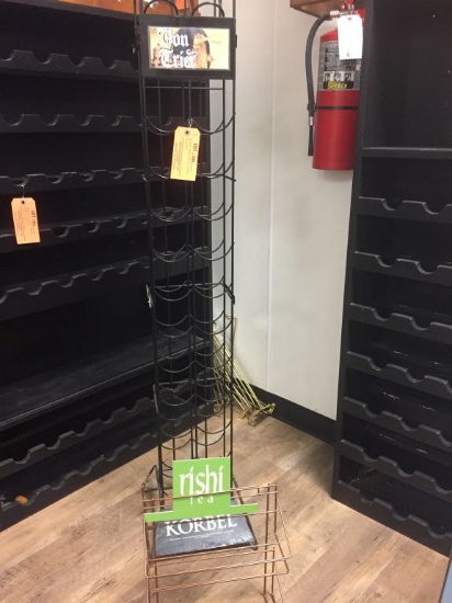 KORBEL METAL DISPLAY RACK HOLDS 22 WITH SMALL