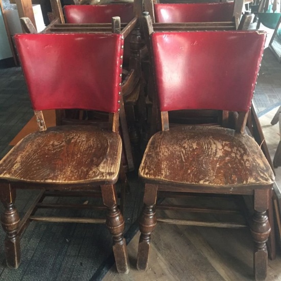 SET OF (4) STYLE PHOENIX CRON OAK RESTAURANT CHAIRS