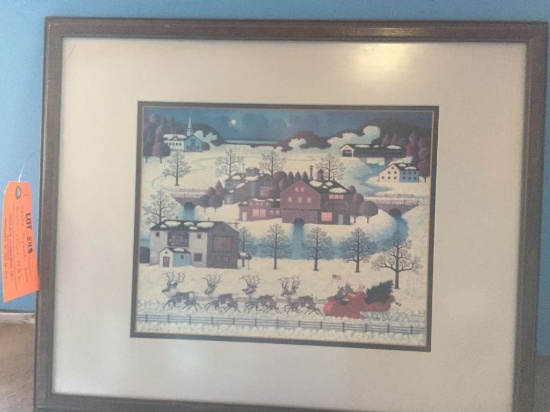 CHARLES WYSOCKI SANTA PICTURE, 22 X 17"H