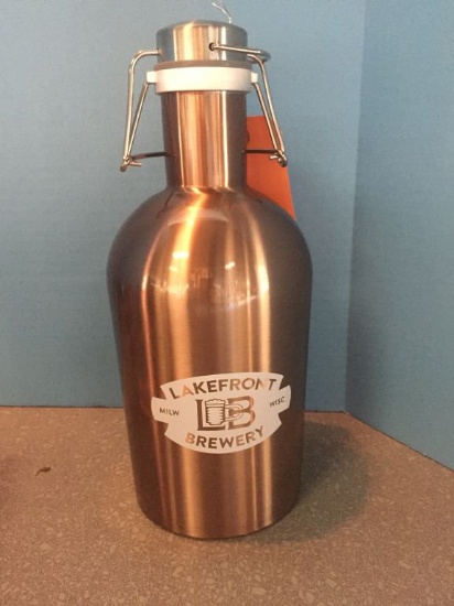 GROWL STEEL LAKEFRONT BREWERY 64 OZ GROWLER