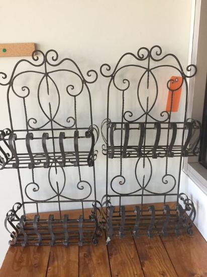2 DECORATIVE METAL WALL MOUNT SHELVES