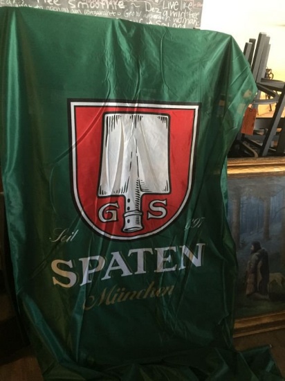 SPATEN BEER TAPESTRY 45"W X 112"H