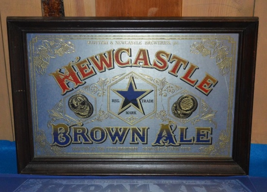 NEWCASTLE BROWN ALE MIRRORED SIGN,
