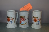 (3) USINGER'S BEER STEINS