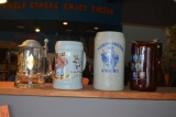 (4) ASSORTED STEINS, WITH DAMAGE