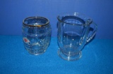BOX OF (11) ASSORTED GLASS MUGS WITH HANDLES