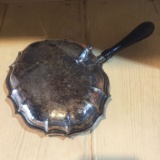 SILVERPLATED CLAM DISH WITH SILVER HANDLE