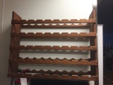 WOODEN WINE RACK, HOLDS 28 BOTTLES