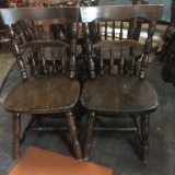 SET OF (9) RESTAURANT CHAIRS, OAK,