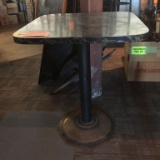 TABLE BLACK MARBLE LAMINATE TOP, 24 X 24, PEDESTAL MOUNT